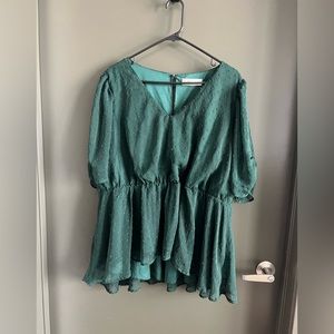 A Beautiful Soul/Arula Green Peplum Top
